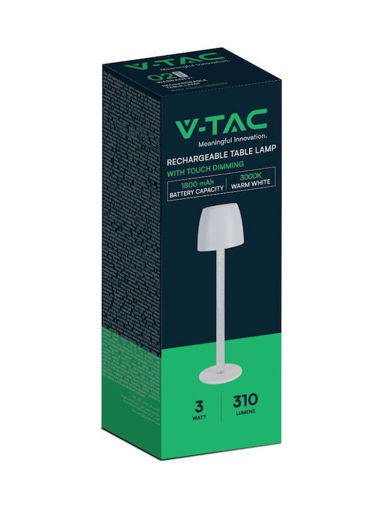 V-TAC Kunststoff Tischlampe LED mit Weiß Schirm und Basis