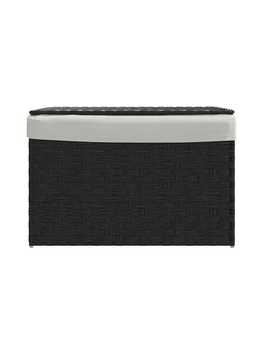 vidaXL 372052 Καλάθι Απλύτων Πλαστικό με Καπάκι 55.5x35x34cm Μαύρο