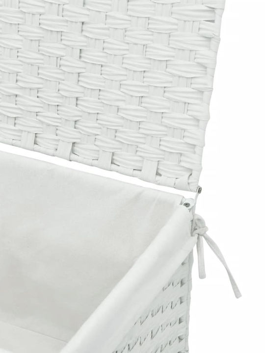 vidaXL Καλάθι Απλύτων Πλαστικό με Καπάκι 55.5x35x34cm Λευκό