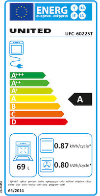 United Κουζίνα 69lt με Εμαγιέ Εστίες Π60εκ. Inox