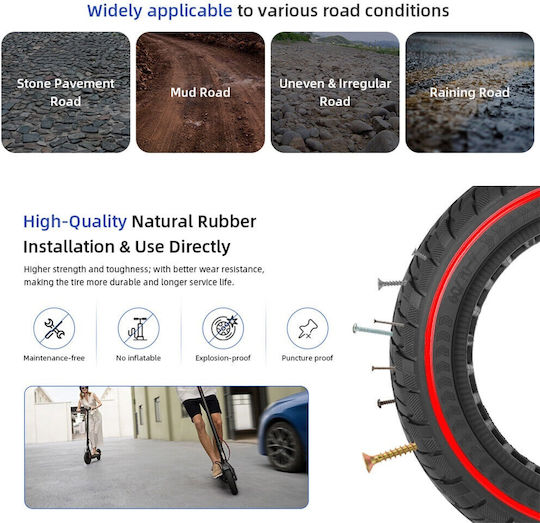 Honeycomb Reifen für Elektro-Roller Xiaomi in Rot Farbe XM0646