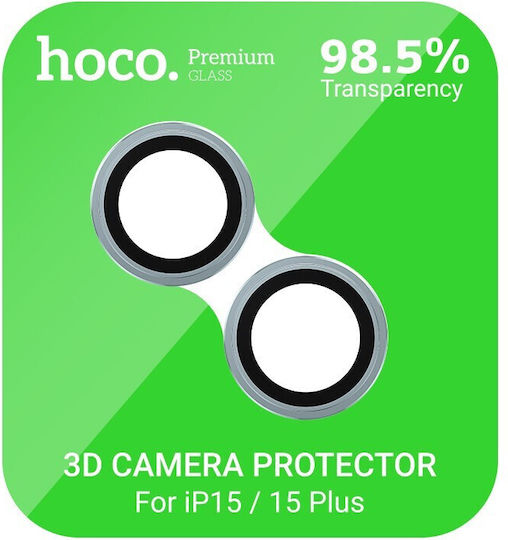 Hoco Протектор за камера Метална рамка Light Blue за Apple iPhone 15 / 15 Plus