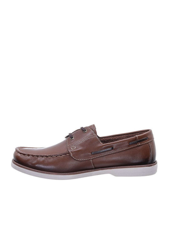 Δερμάτινα Ανδρικά Boat Shoes σε Καφέ Χρώμα