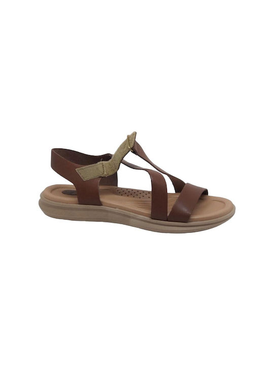 Pegada Leather Women's Flat Sandals Anatomic in Brown Color