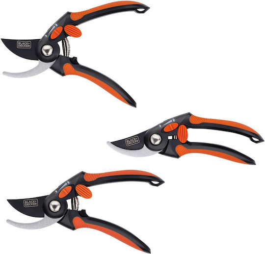 Black & Decker Ψαλίδι Κλαδέματος Μήκους 21.5cm με Μέγιστη Διάμετρο Κοπής 13mm