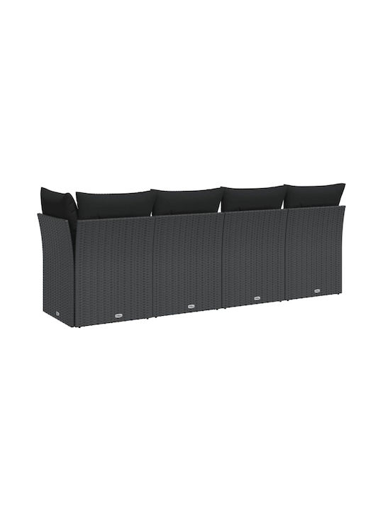 Canapea Cu Patru Locuri De Exterior Din Rattan Cu Perne 55x55x69cm