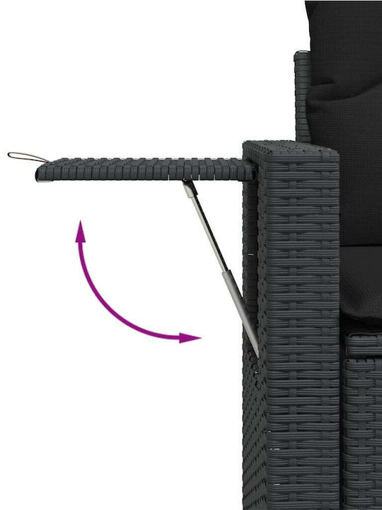 Zweisitziges Sofa Außenbereich Rattan mit Kissen 124x55cm