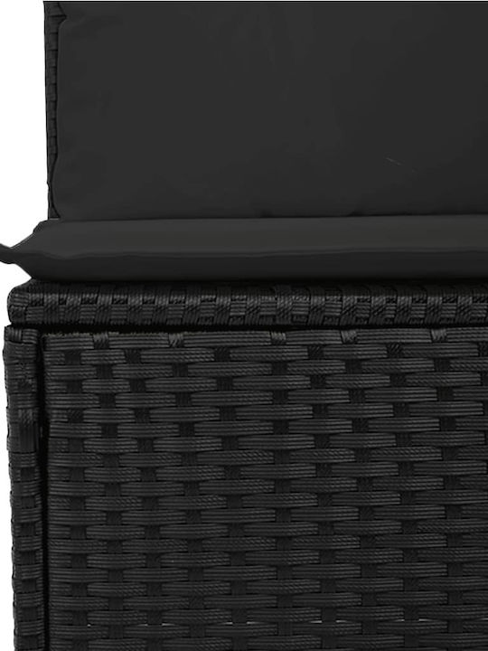 Three-Seater Outdoor Rattan Sofa with Chest and 55x55cm Cushions