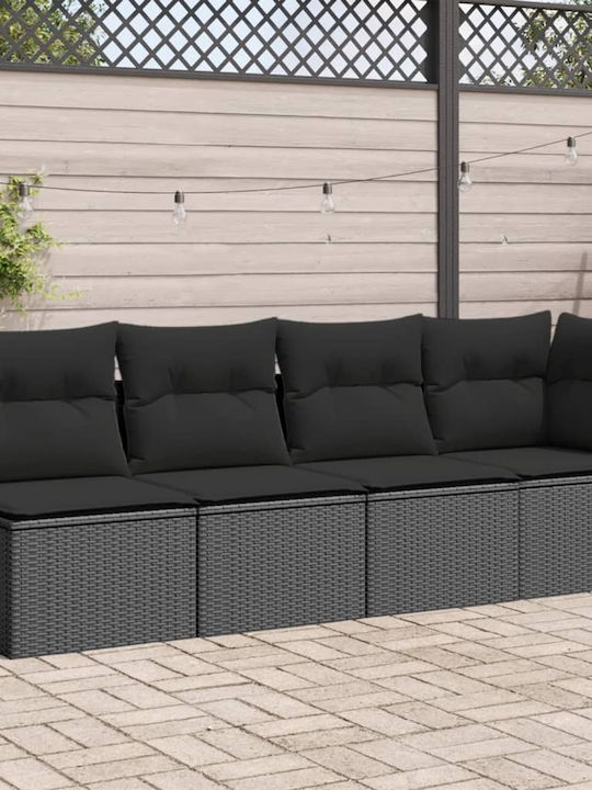 Canapea Cu Patru Locuri De Exterior Din Rattan Cu Perne 55x55x69cm