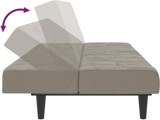 Doppelsitzer Sofa Bett Samt Hell Grau 200x84.5x69cm