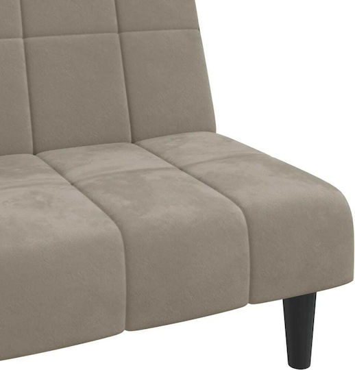 Doppelsitzer Sofa Bett Samt Hell Grau 200x84.5x69cm