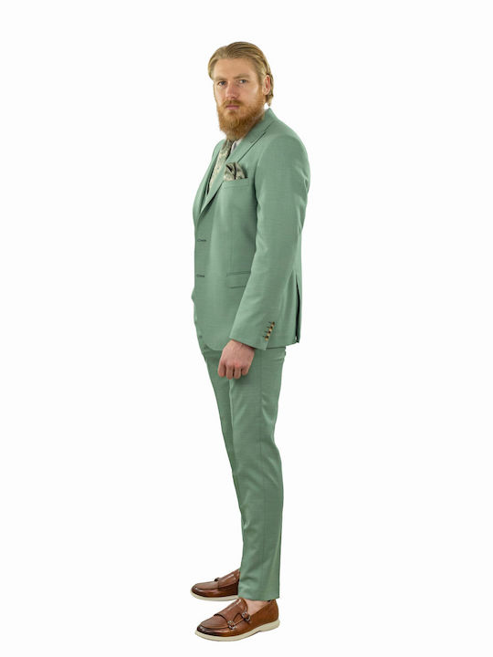 Guardaroba Men's Suit with Vest Green