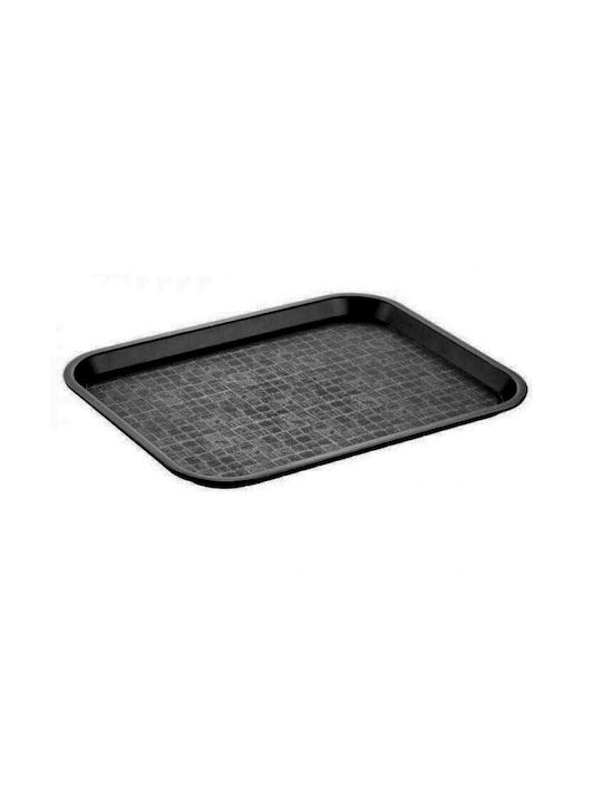 Dianomiki Plastic Dreptunghiular Tavă de Servire cu Mânere în Culoare Negru 27.5x18.5cm BO229 1buc