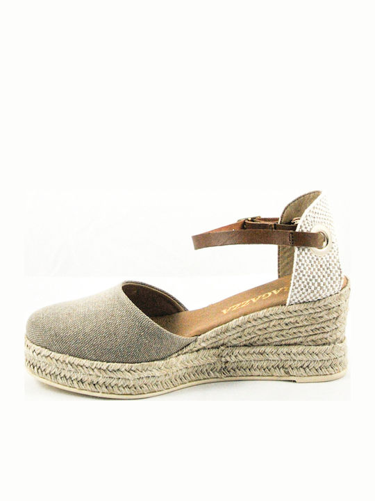 Women's Fabric Platform Espadrilles Beige