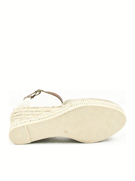 Women's Fabric Platform Espadrilles Beige