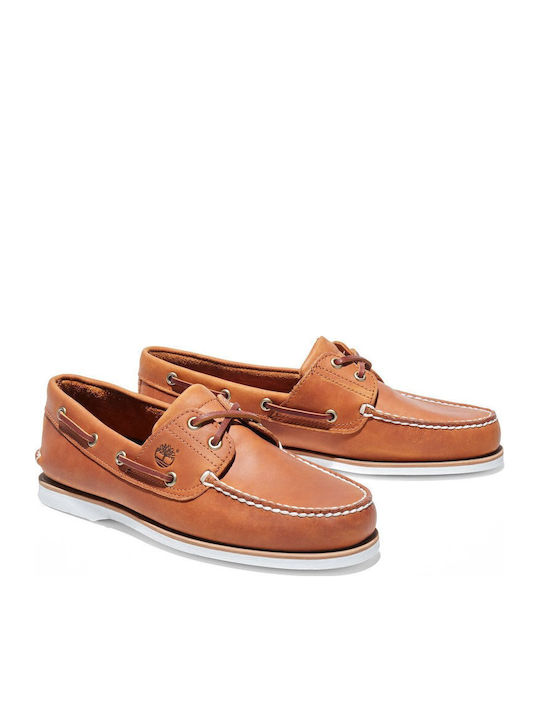 Men's Leather Boat Shoes Tabac Brown