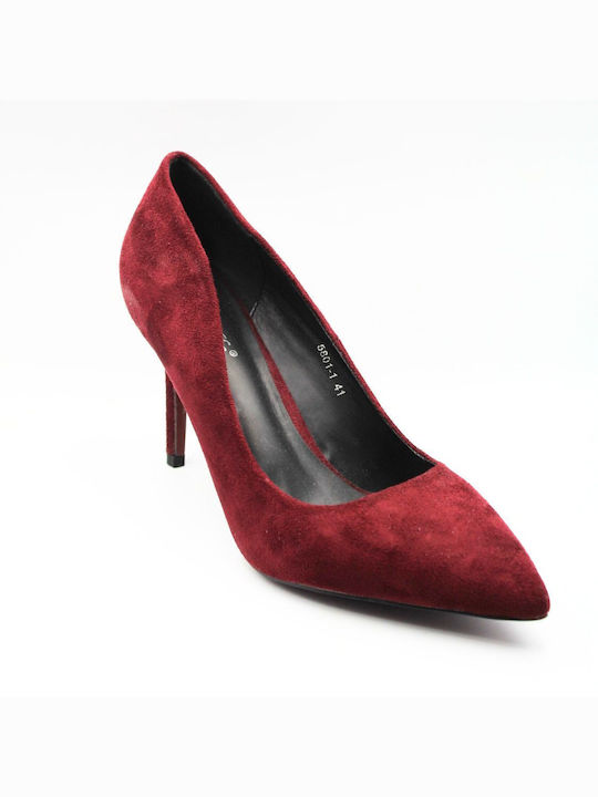 Plato Suede Burgundy Heels