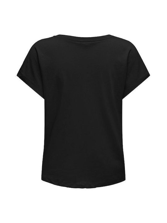 Only Women's Summer Blouse Short Sleeve Black