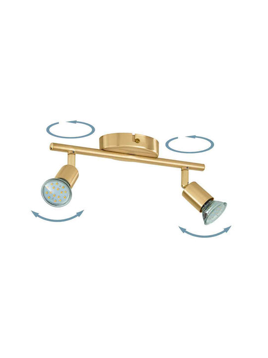 Eglo Double Spot with Socket GU10 in Bronze Color