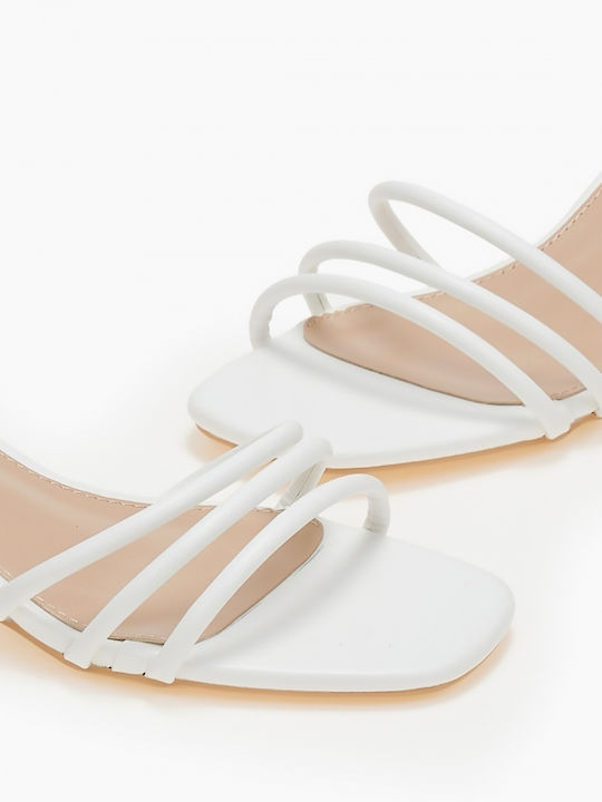 Issue Fashion Women's Sandals White with Medium Heel