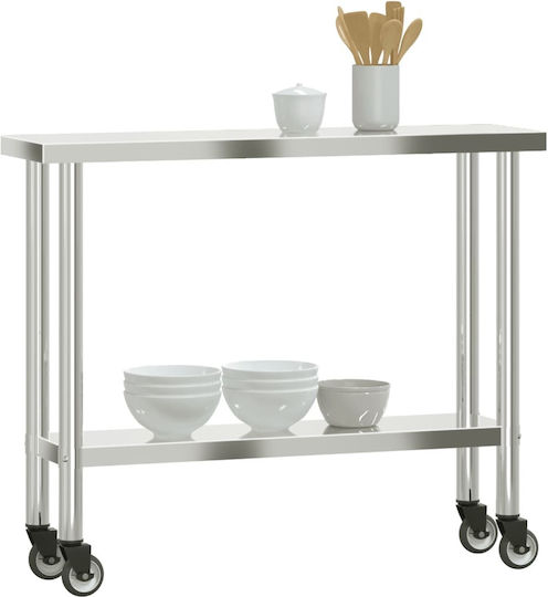 vidaXL Steel Workbench L110xD30xH85cm
