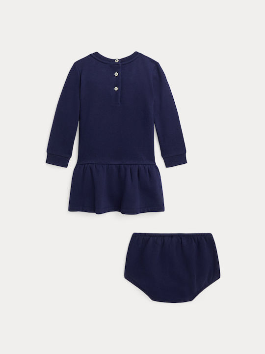 Ralph Lauren Mädchen Kleid Set mit Zubehör Blau