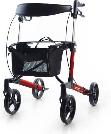 Wheel Spirit X3 Сгъваем Ходилка Rollator Алуминиеви Червенς