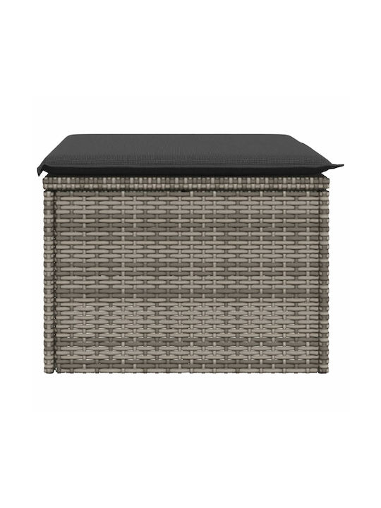 Scaun de Grădină Rattan cu pernă Gri 1buc 55x55x37cm