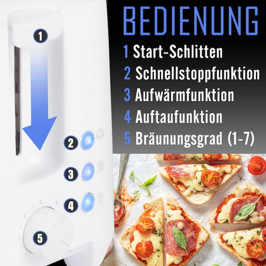 Bomann Toaster 2 Slots 750W White