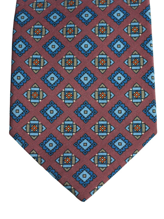 DM Ties Men's Tie Silk Printed in Orange Color