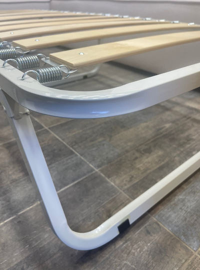 Πτυσσόμενο Ράντζο με Στρώμα 8cm Μονό Γκρι 180x80εκ.