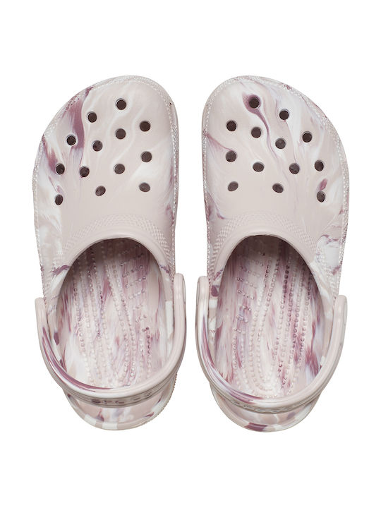 Crocs Marbled Clog Γυναικεία Σαμπό Ροζ