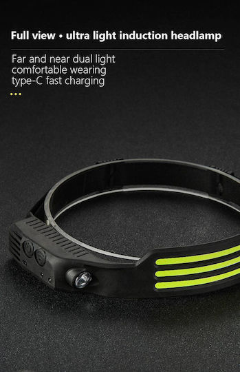 Ideahellas Rechargeable Headlamp LED IPX4 with Maximum Brightness 3000lm 3pcs Black