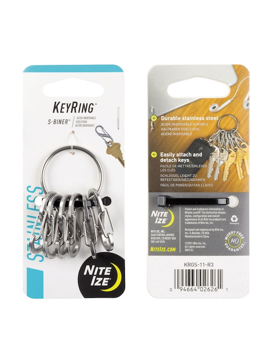 Niteize Μπρελόκ S-biner Μεταλλικό Γκρι