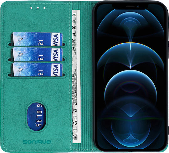 Sonique Vintage Magnet Wallet Synthetic Leather / Plastic / Silicone Turquoise (Edge 20TCL 20L / 20L+ / 20 5G / 20S)