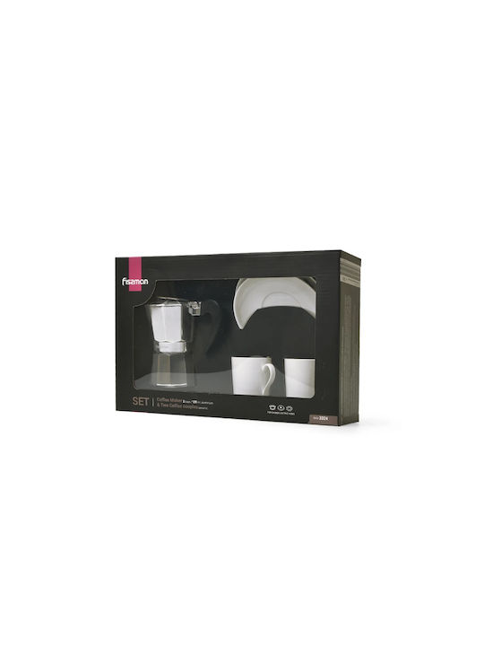 Fissman Tasse Espresso aus Porzellan Silber