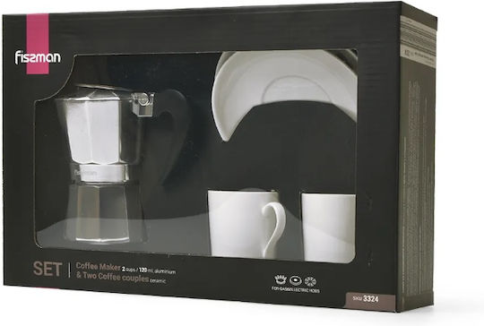 Fissman Tasse Espresso aus Porzellan Silber