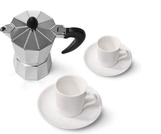 Fissman Tasse Espresso aus Porzellan Silber