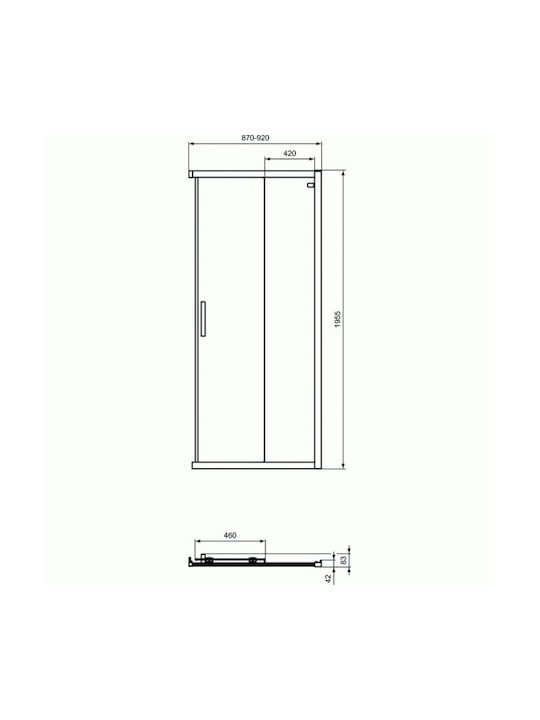 Ideal Standard Connect 2 Shower Screen for Shower with Sliding Door 80x100cm Chrome