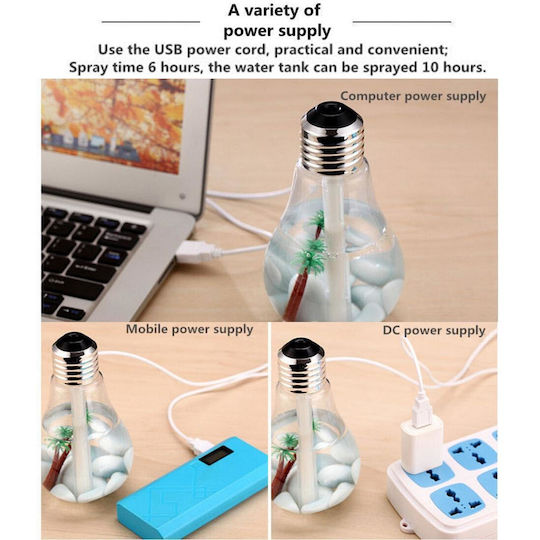 Colorful Bulb Umidificator în culoarea Gri 400ML