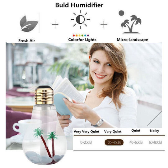 Colorful Bulb Umidificator în culoarea Gri 400ML