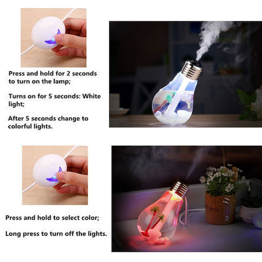 Colorful Bulb Umidificator în culoarea Gri 400ML