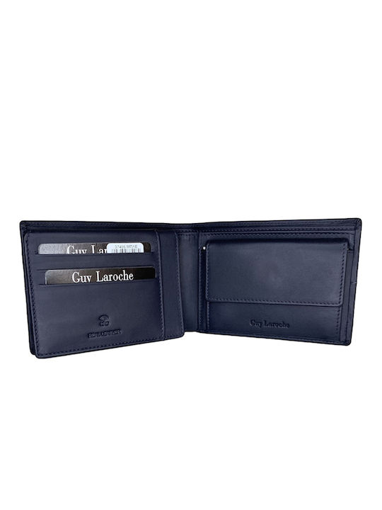 Leather Men's Wallet Coins with RFID Blue