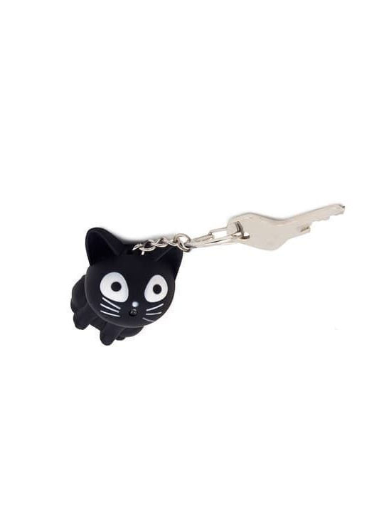 Keychain with LED and Sound Black Kitten