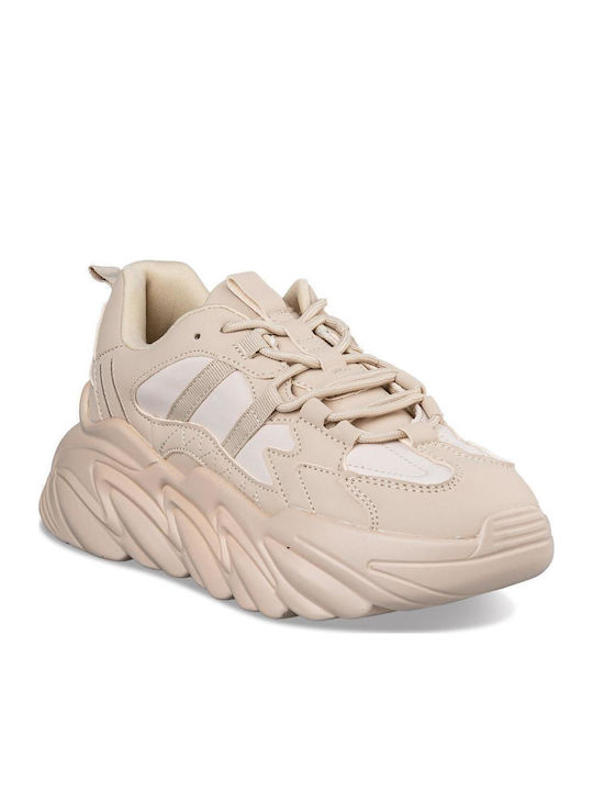 Damen Chunky Sneakers Beige