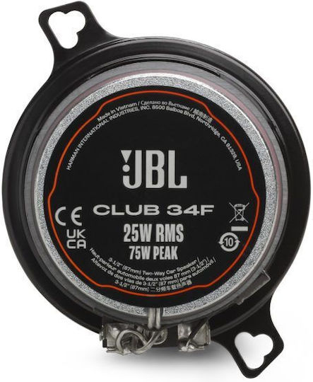 JBL Club 34f Σετ Ηχεία Αυτοκινήτου 3.5" με 75W RMS (2 Δρόμων)