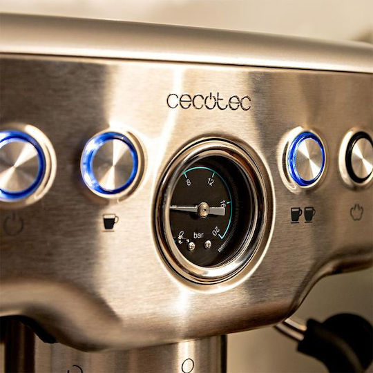 Cecotec Power Espresso 20 Barista Mini Μηχανή Espresso 1465W Πίεσης 20bar Ασημί 01982