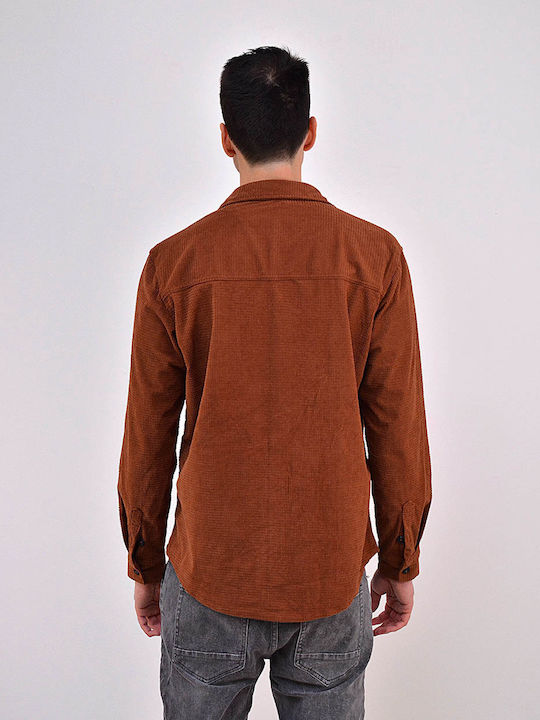 Long-sleeved Corduroy Shirt TAN