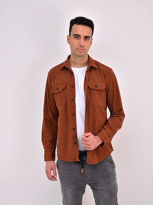 Long-sleeved Corduroy Shirt TAN