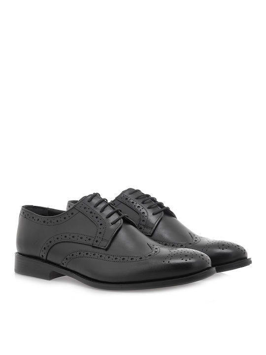 Lorenzo Russo Piele Oxford-uri pentru bărbați Negre